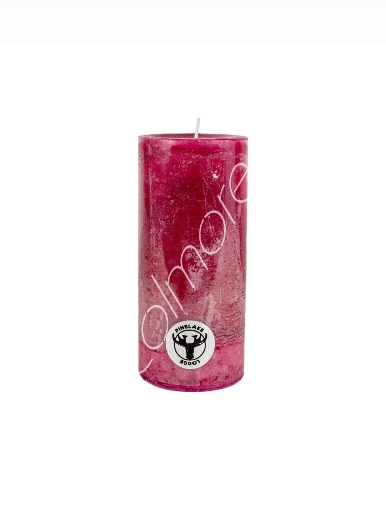 Candle pillar SET/6 rustic magenta 7x7x15