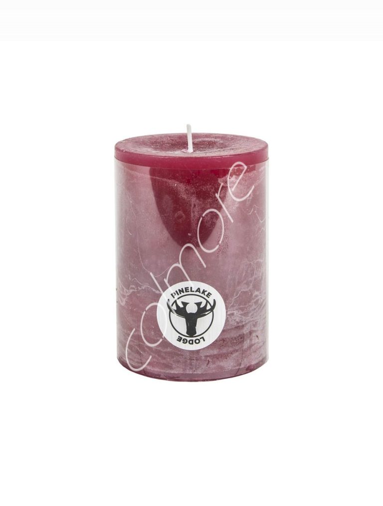 Candle pillar SET6 rustic magenta 7x7x10