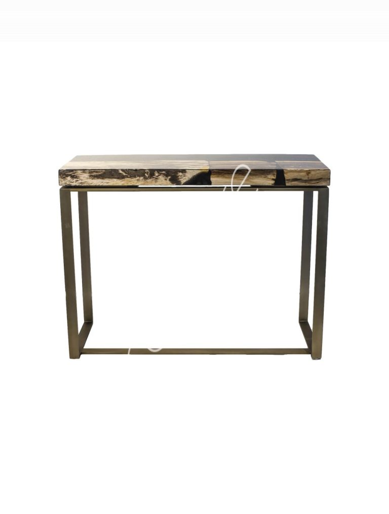 Console table Flores petrified wood lam. ss/BR 100x40x75