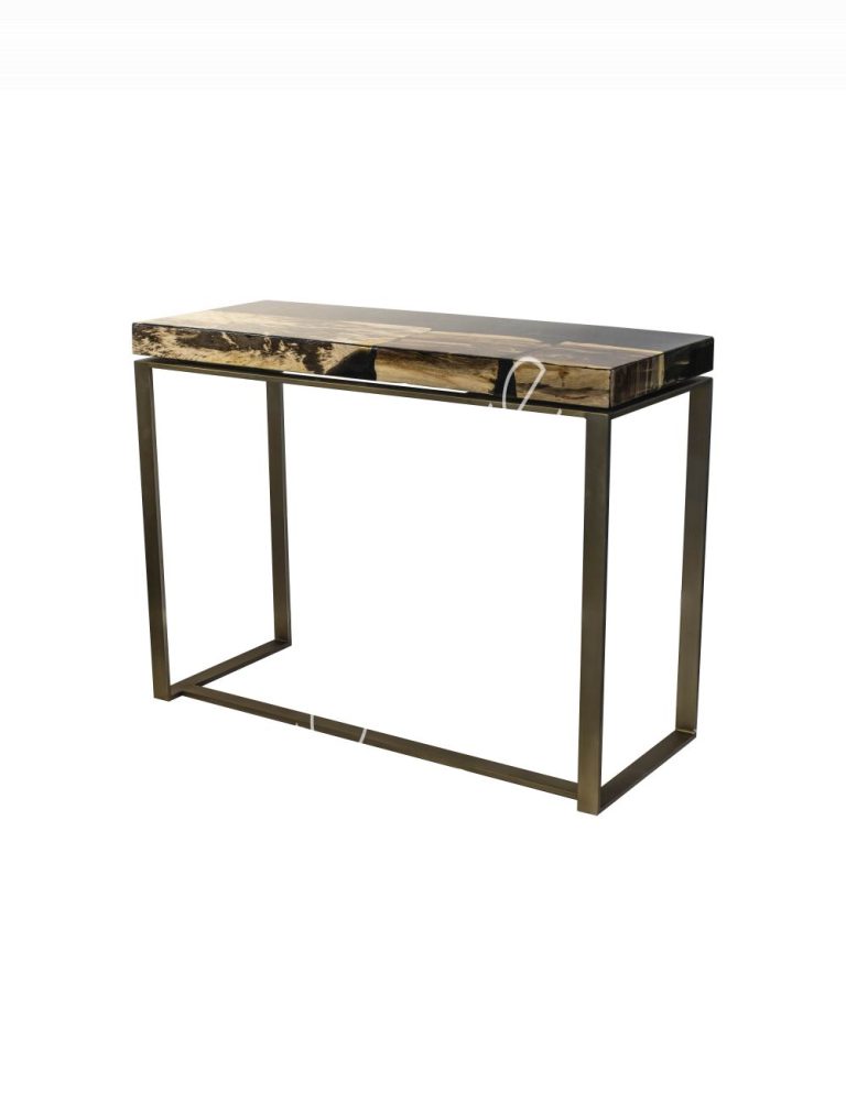 Console table Flores petrified wood lam. ss/BR 100x40x75