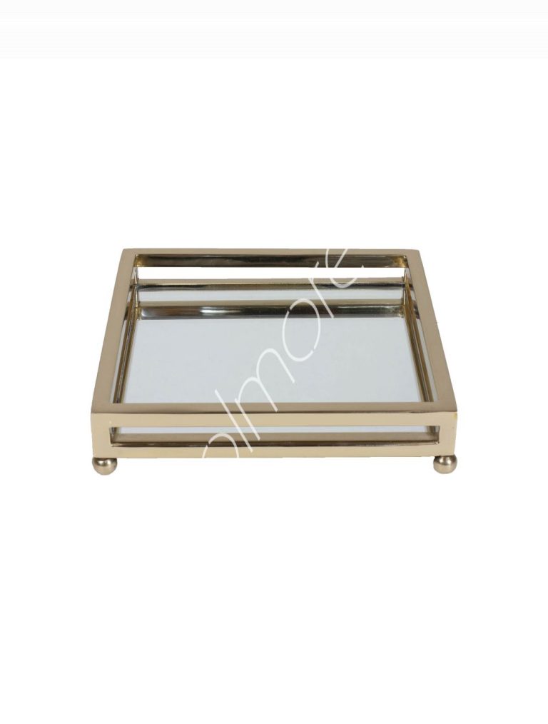 Tray square mirror glass ssGO 20x20x4