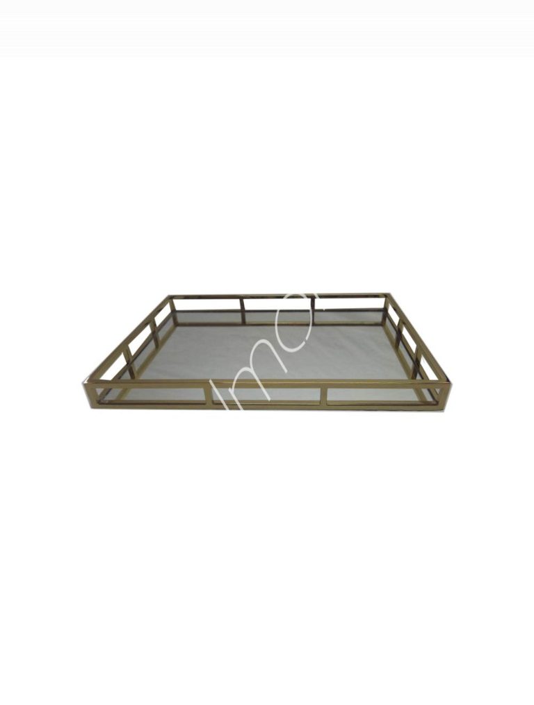 Tray rectangular mirror glass ssGO 56x36x5