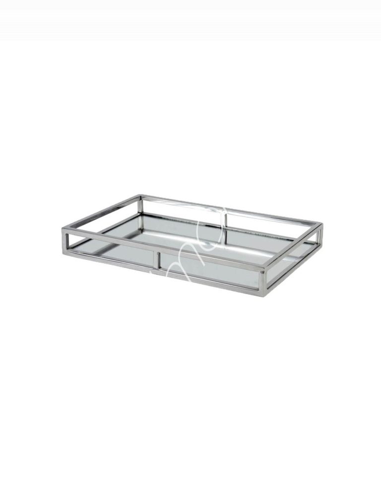 Tablett rechteckig Spiegel Glas ss 41x26x5