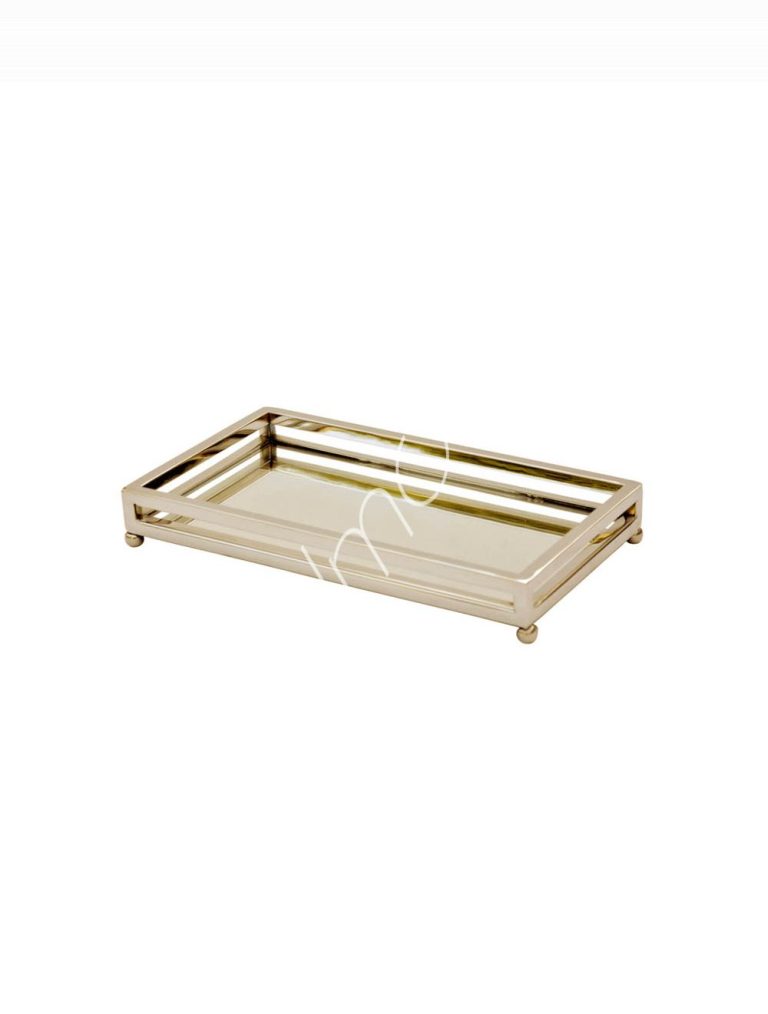 Tray rectangular mirror glass ssGO 30x17x4