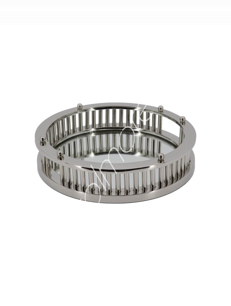 Tray w/mirror silver ALU/ss/NI 33x33x8