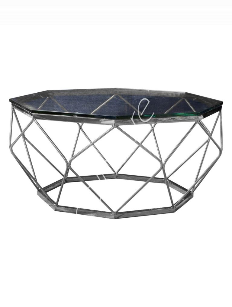 Coffee table wglass ssNI 86x86x40