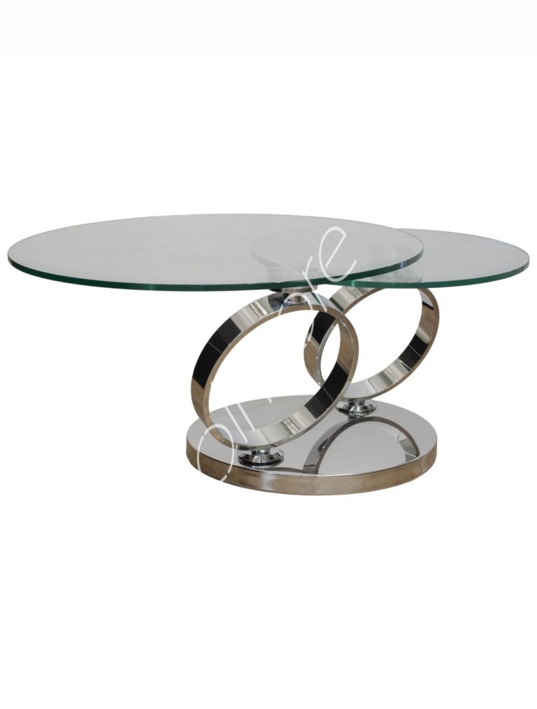 Coffee table w/glass ss 135x80x43