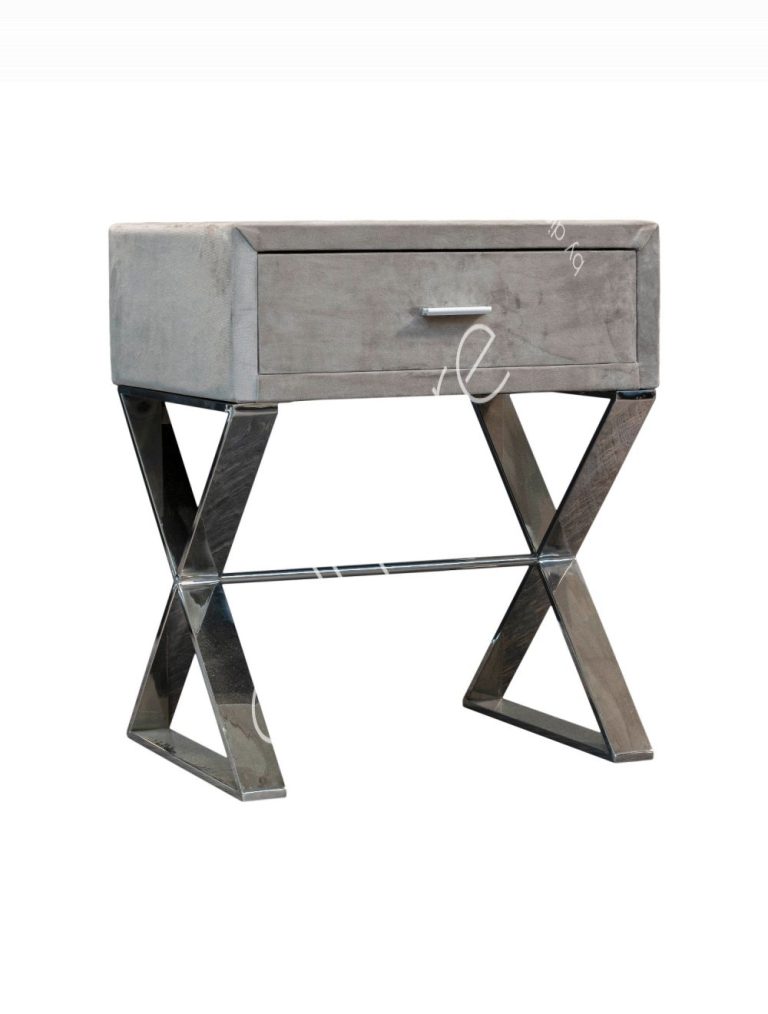 Nachttisch Montala mit Glas taupe ss 50x40x60