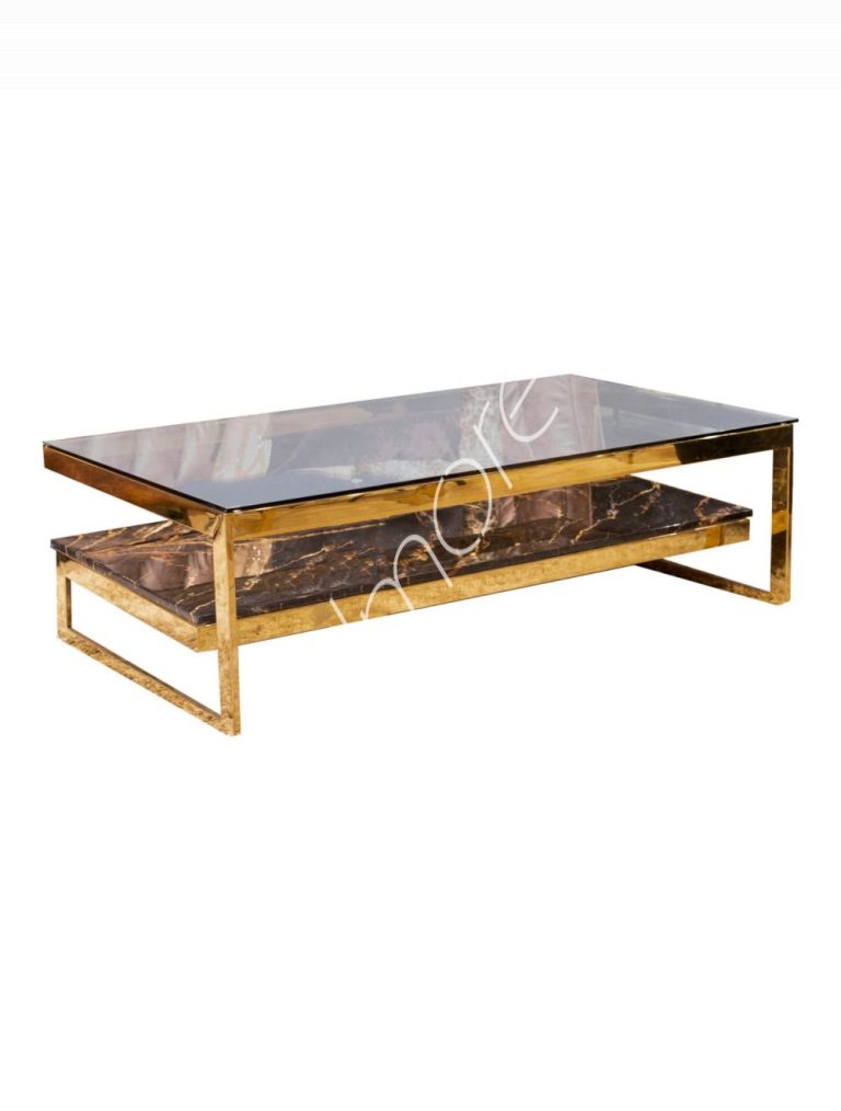 Coffee table black marble look ssGO 140x80x45