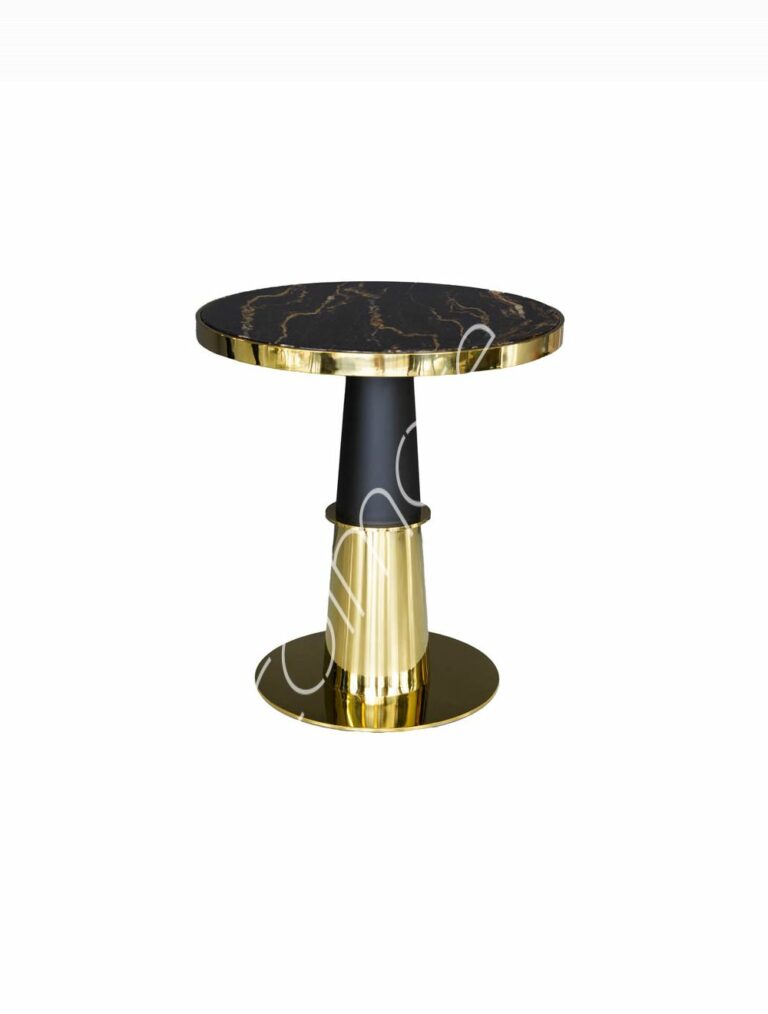 Dining table black/gold marble look ss/GO 70x70x76