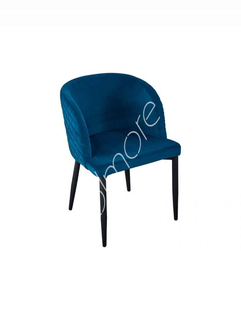 Dining chair Pam petrol IR black legs 54x54x76