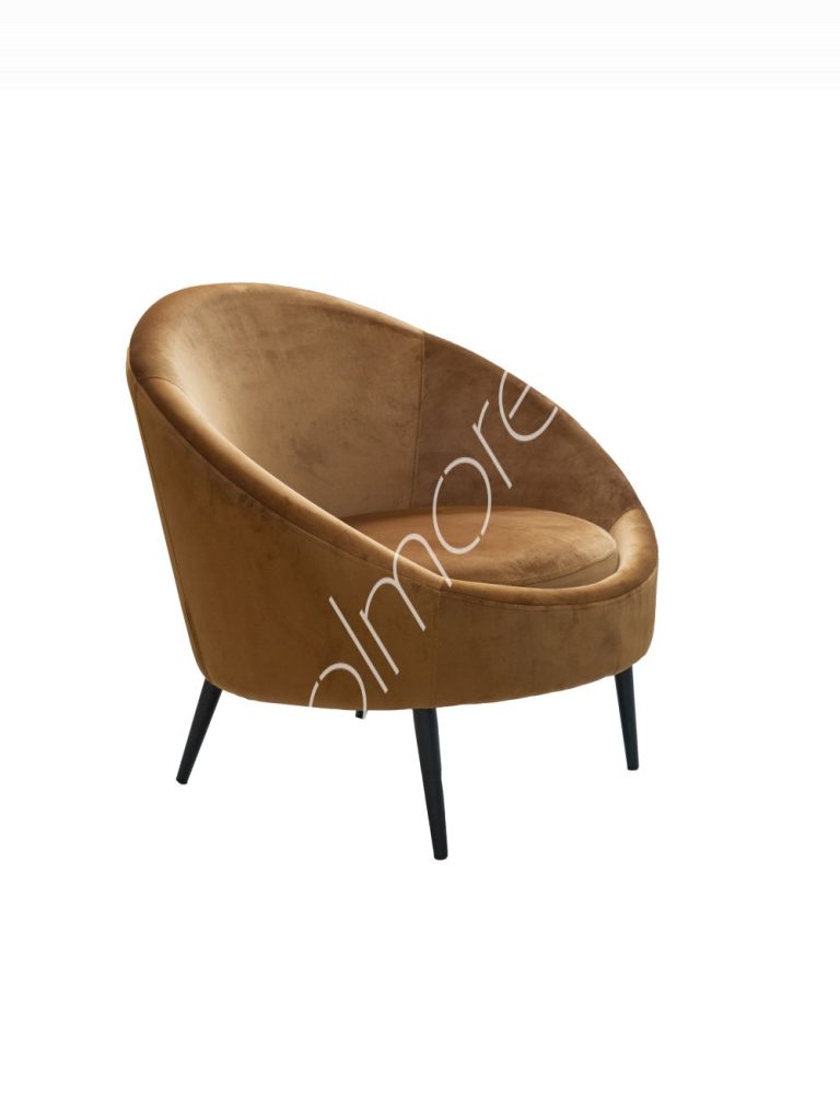 Armchair Elza bronze velvet black IR legs 77x78x73