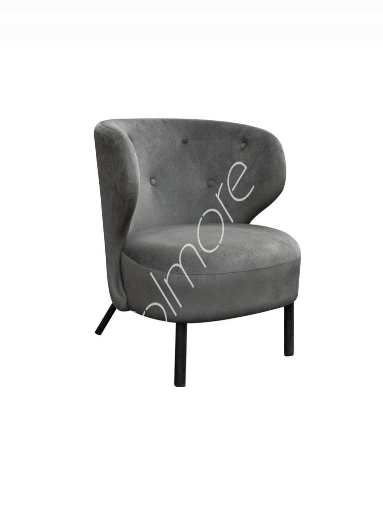 Armchair Vera warm grey velvet black IR legs 72x67x73