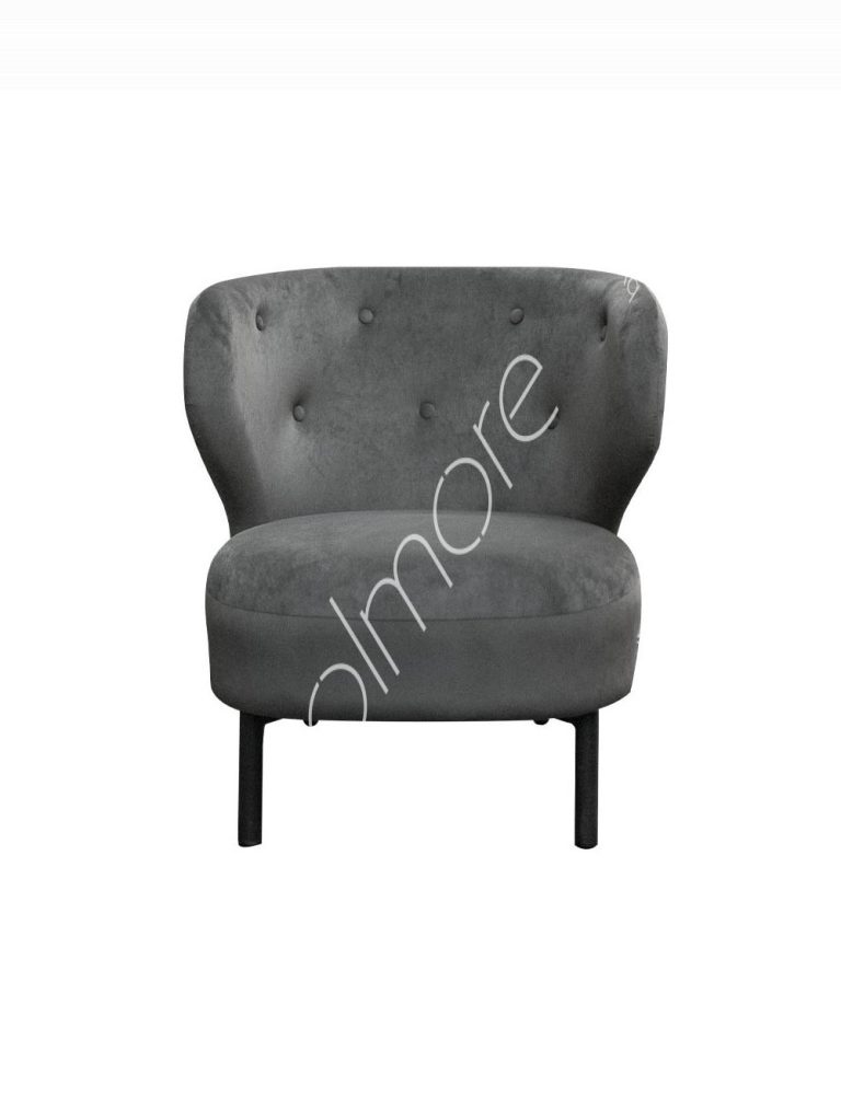 Armchair Vera warm grey velvet black IR legs 72x67x73