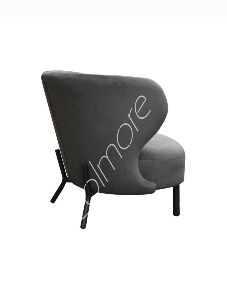 Armchair Vera warm grey velvet black IR legs 72x67x73