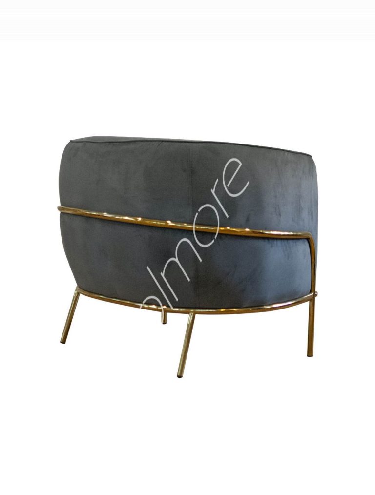 Arm chair Lizzy warm grey velvet IR gold legs 123x85x75