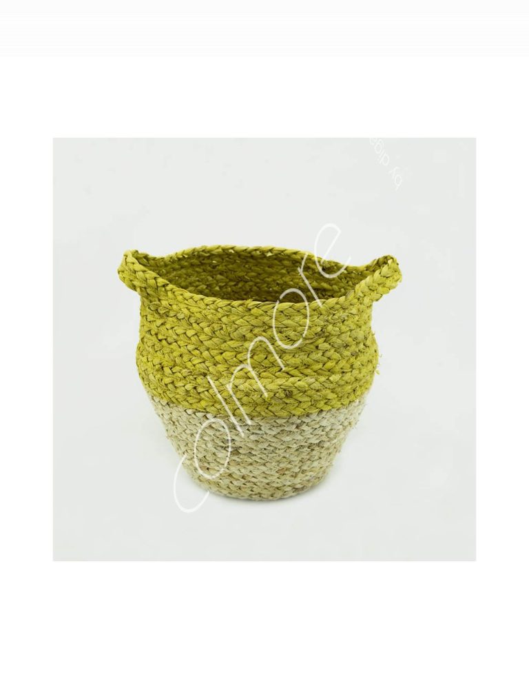 Straw basket naturalyellow 24x24x30