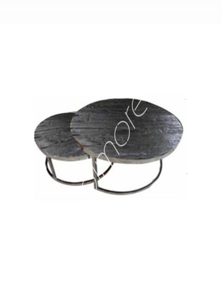 Coffee table SET2 grey sleeperwoodwglass 92x92x4671x71x37