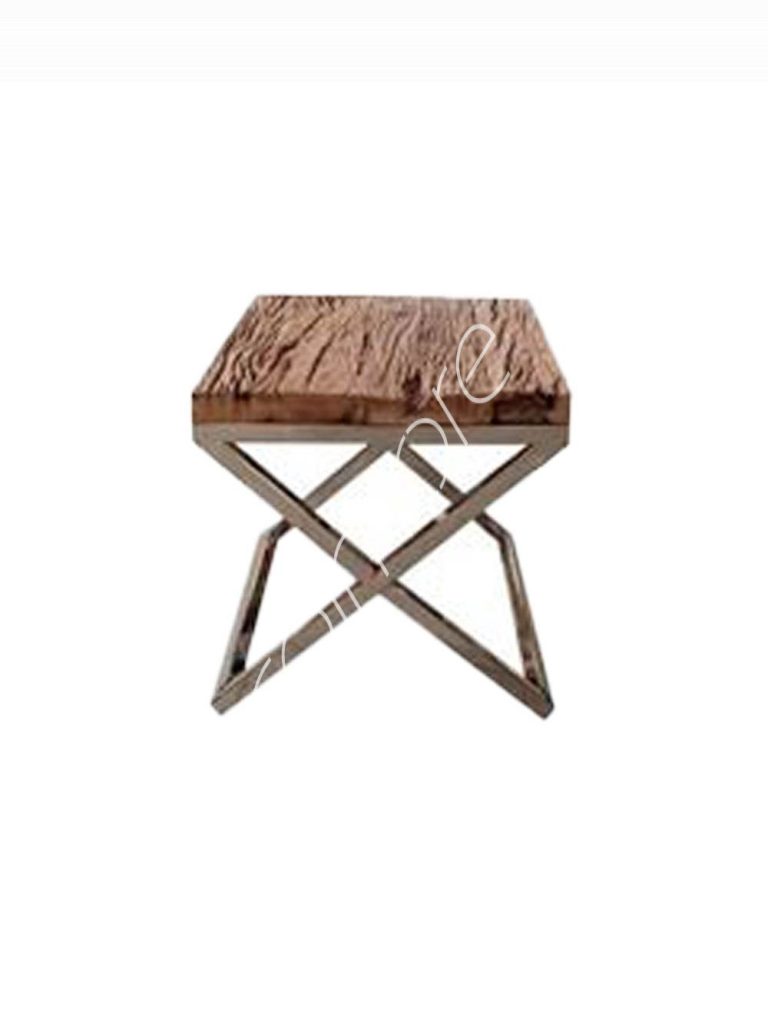Side table sleeper wood w/glass 60x45x60