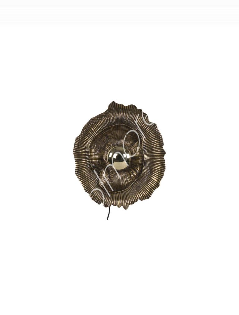 Wall lamp flower ant.brass BR/IR 52x44x19