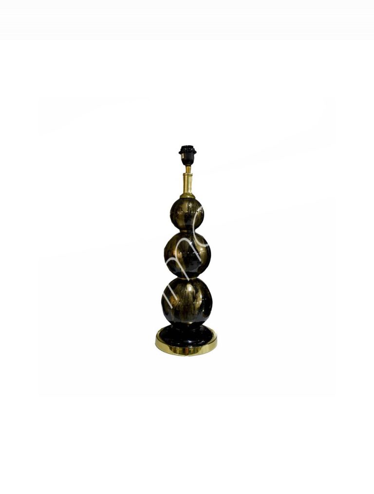 Table lamp champagne/black sea enamel ALU/glass 20x20x58