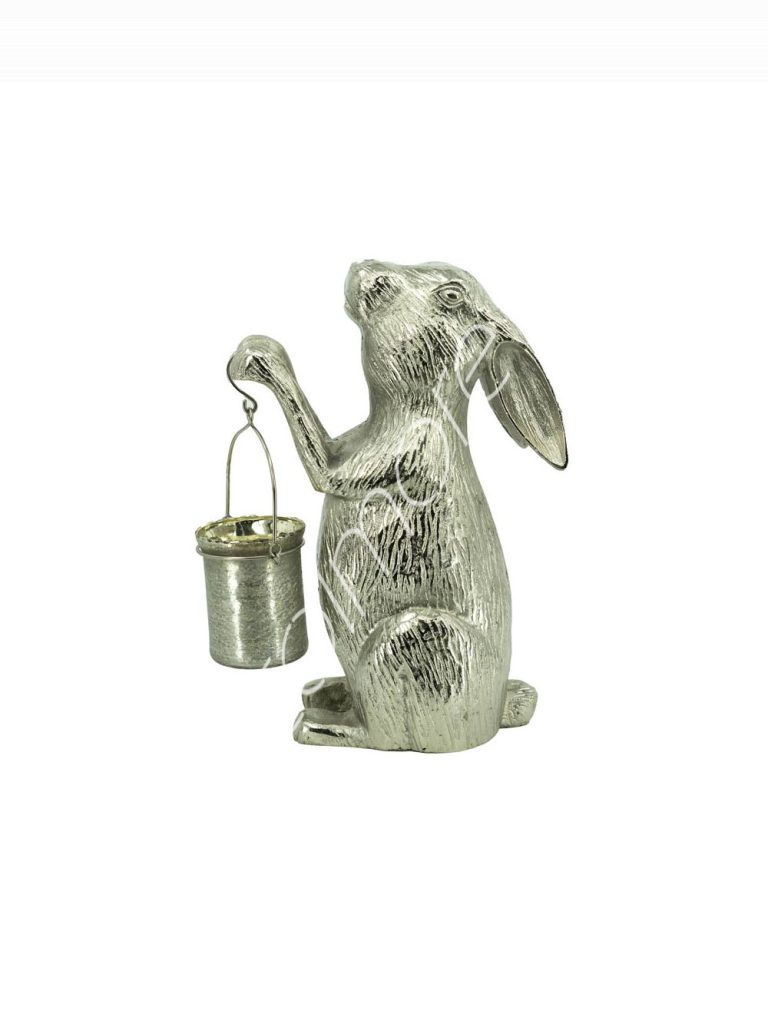 Decorative rabbit wlantern ALU RAWNI 32x18x50