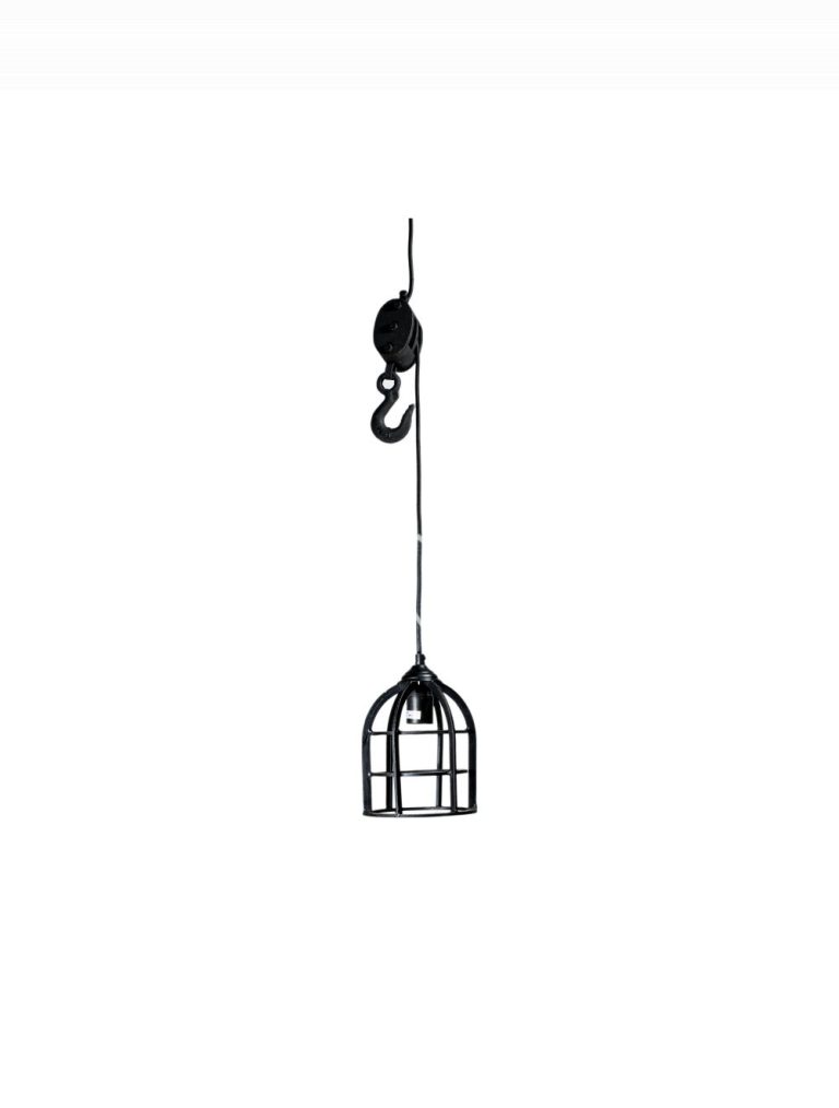 Ceiling lamp wpulley iron ALU 26x12x100
