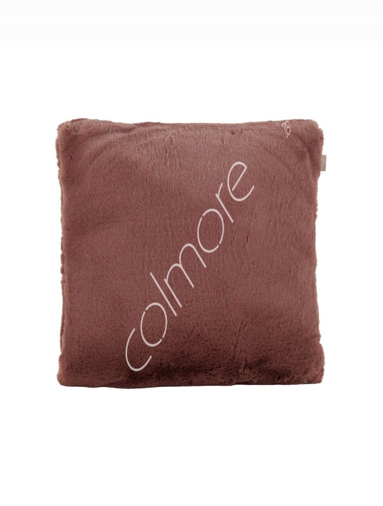 Cushion lcoffee faux fur short hair 50x50