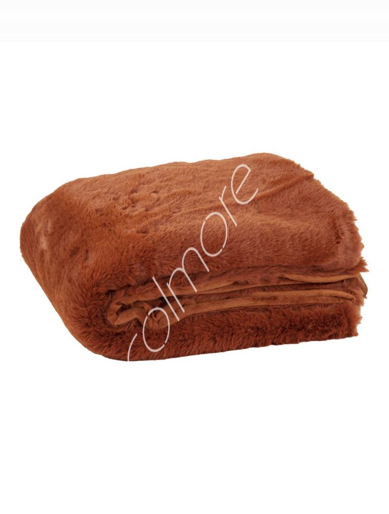 Throw orange faux fur short hair 130x170