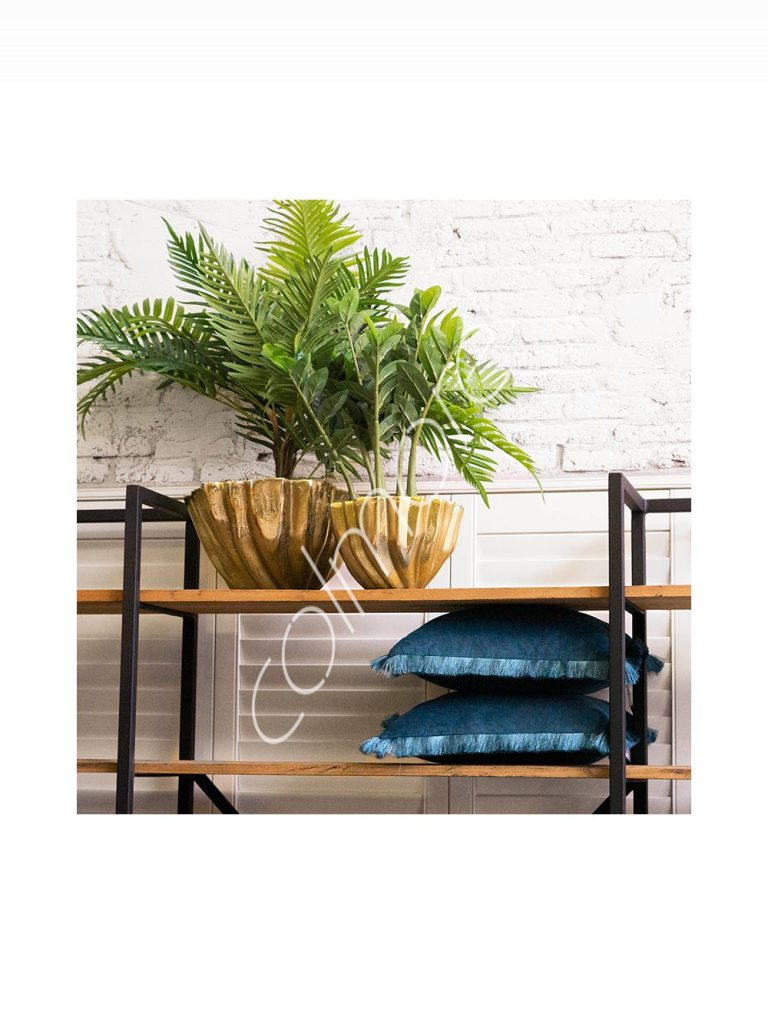 Cushion wfringe petrol 45x45