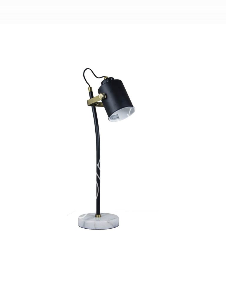 Table lamp black metal wmarble base 24x16x60
