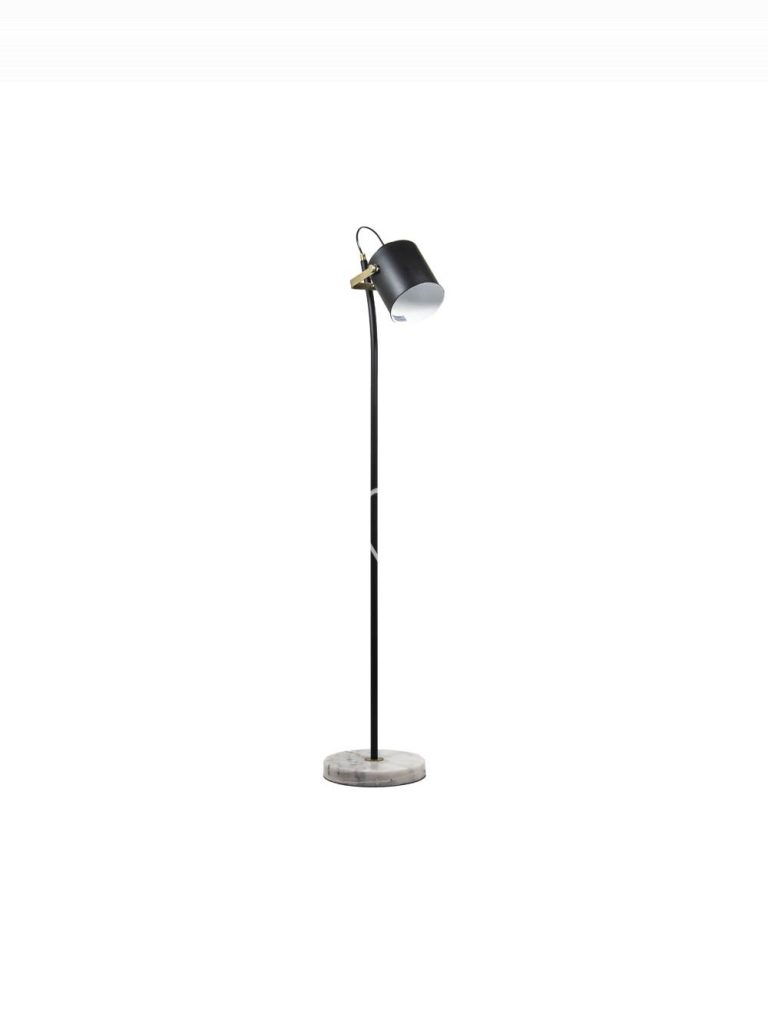 Floor lamp black metal wmarble base 36x27x142