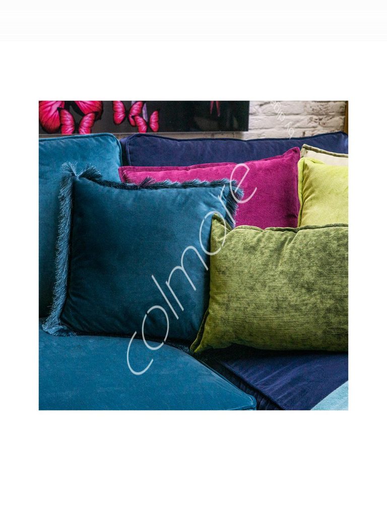 Cushion wfringe petrol 45x45