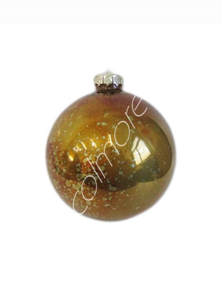 X-mass hanger ball shiny gold glass 12cm