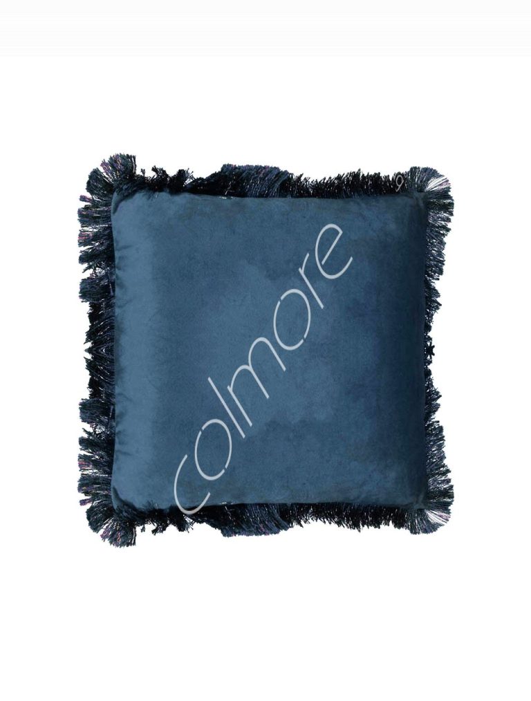 Cushion wfringe petrol 45x45