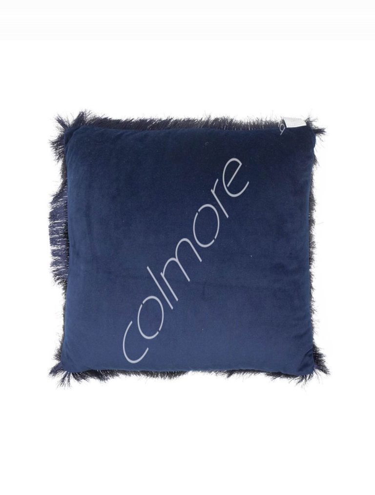 Cushion dark blue wfringe 45x45