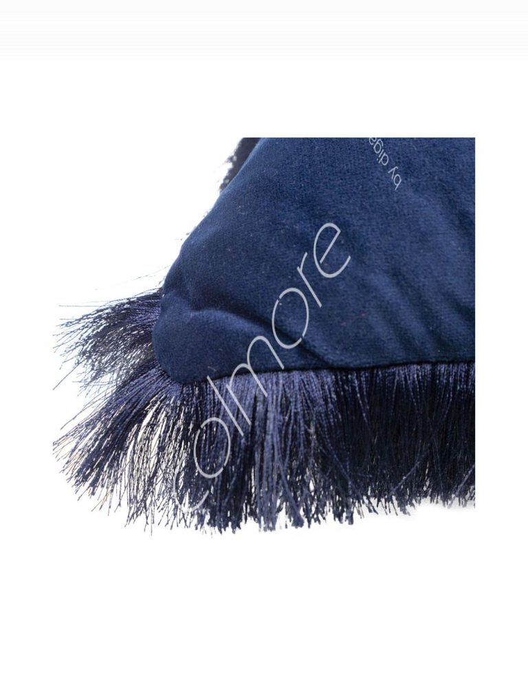 Cushion dark blue wfringe 45x45