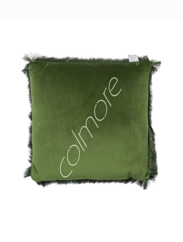Cushion olive wfringe 45x45