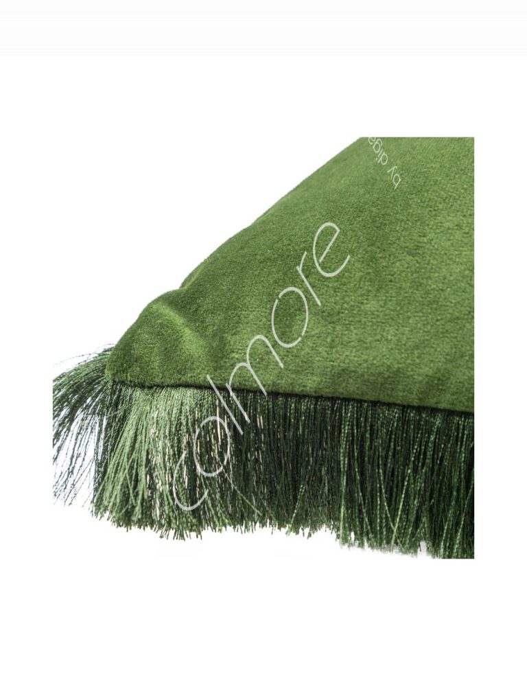 Cushion olive wfringe 45x45