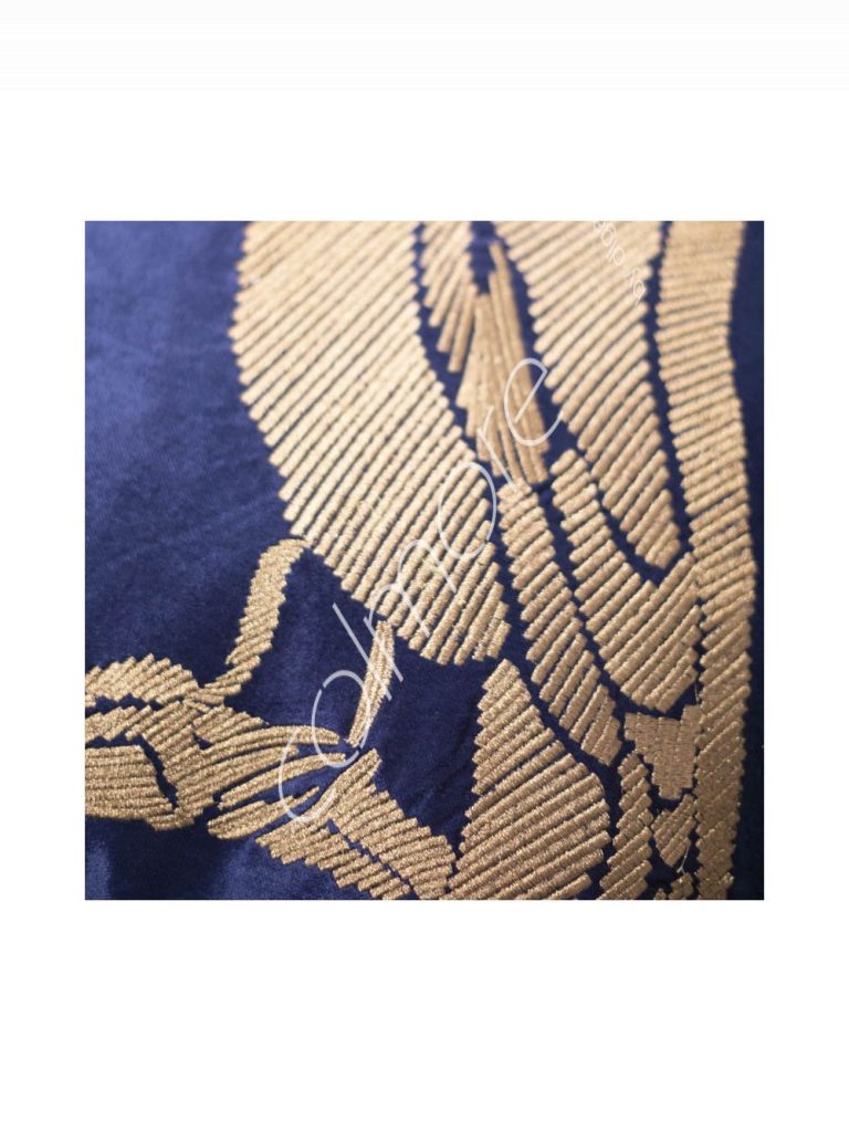 Cushion bird bluegold COVI 50x50
