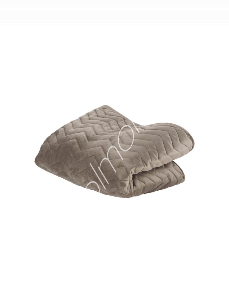 Bed runner taupe velvet 180x66