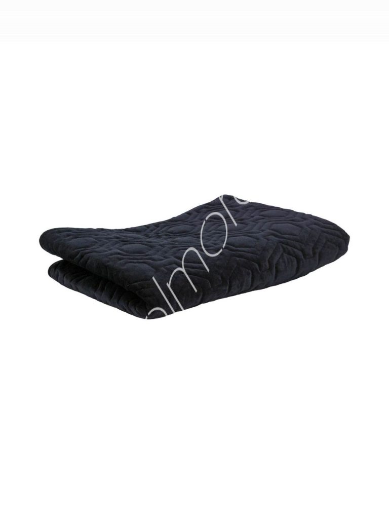 Bed runner black shiny velvet 180x66