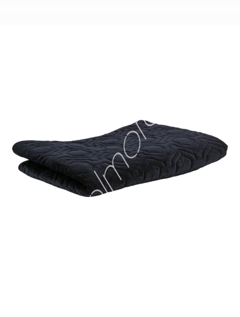 Bed runner black shiny velvet 280x66
