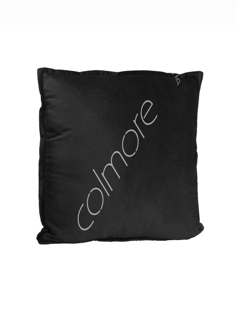 Cushion black plain velvet 50x50