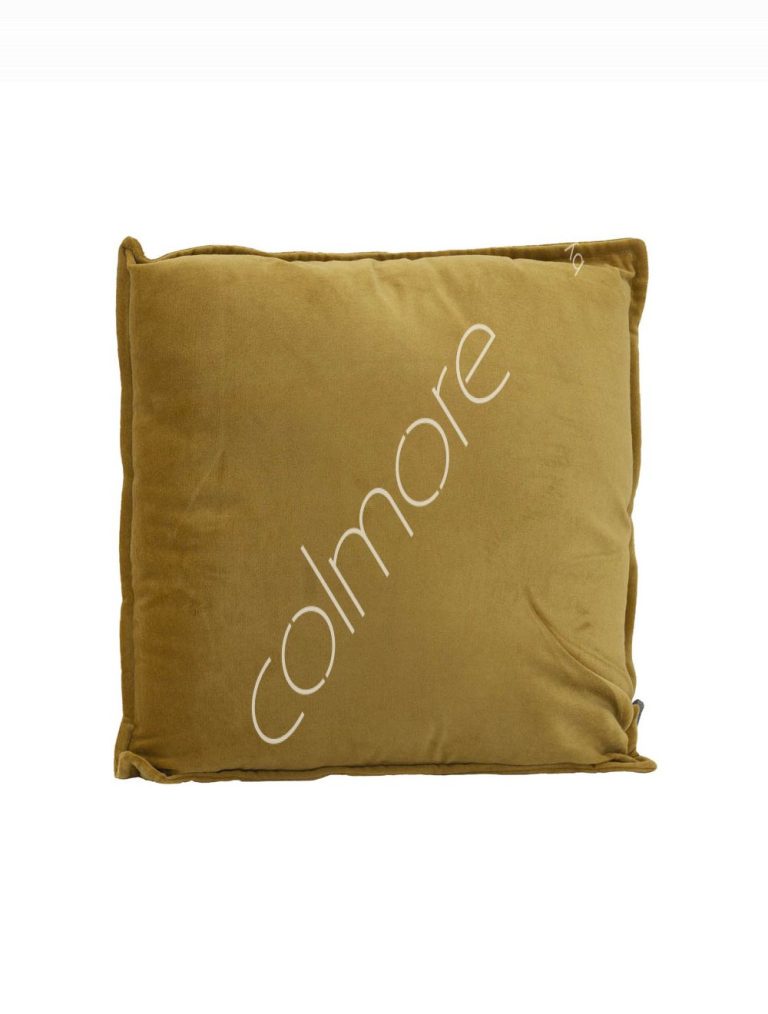 Cushion ochre plain velvet 50x50