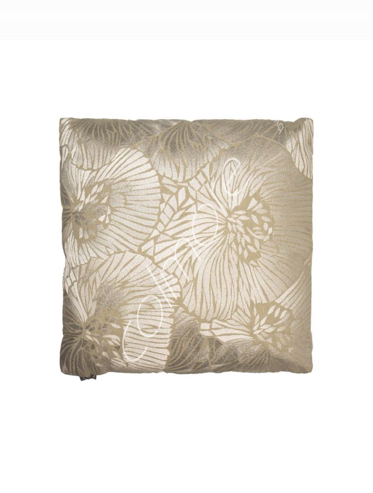 Cushion wflowers natural CO 50x50