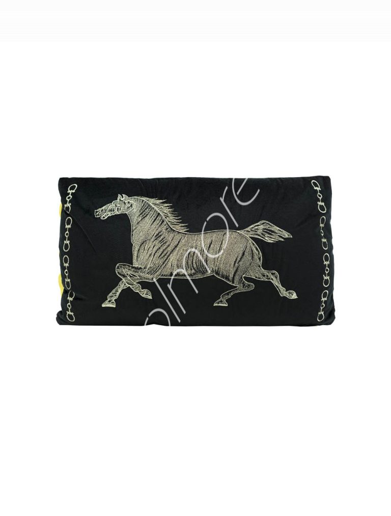Cushion whorse black velvet 60x35