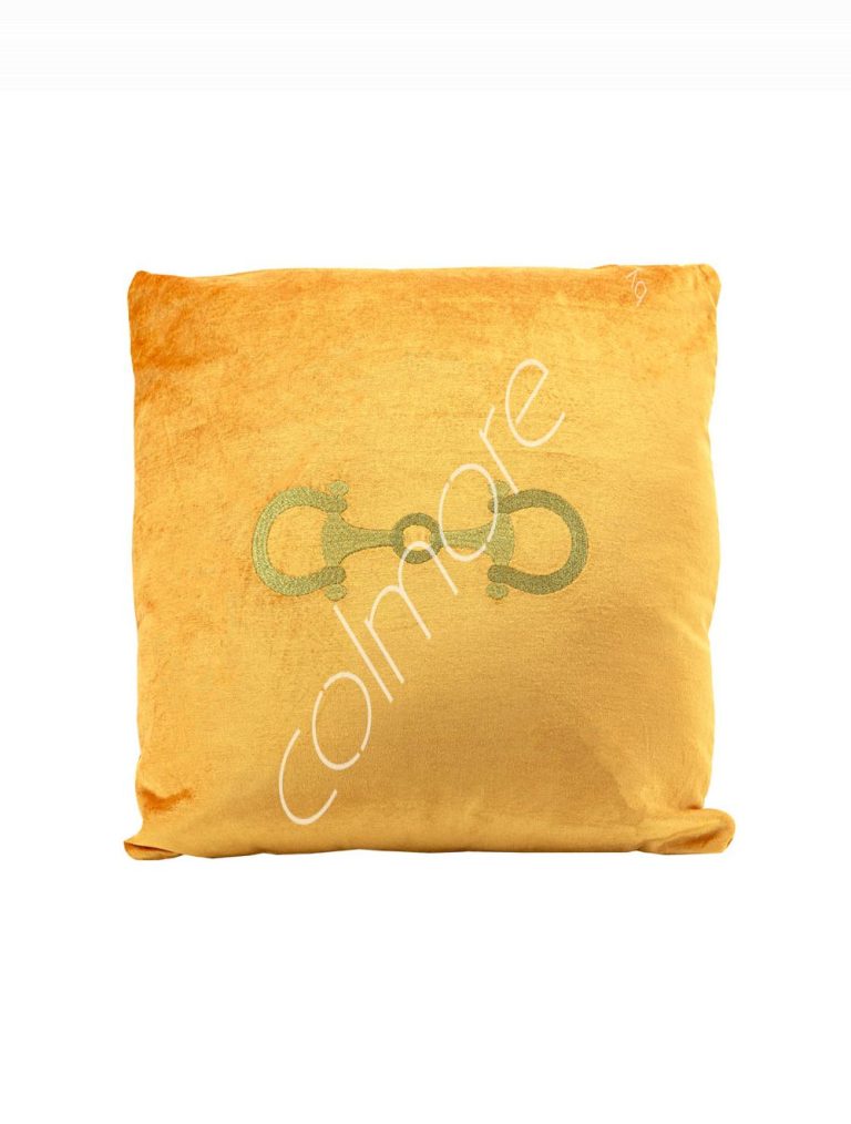 Cushion orange velvet wgolden embroidery 50x50