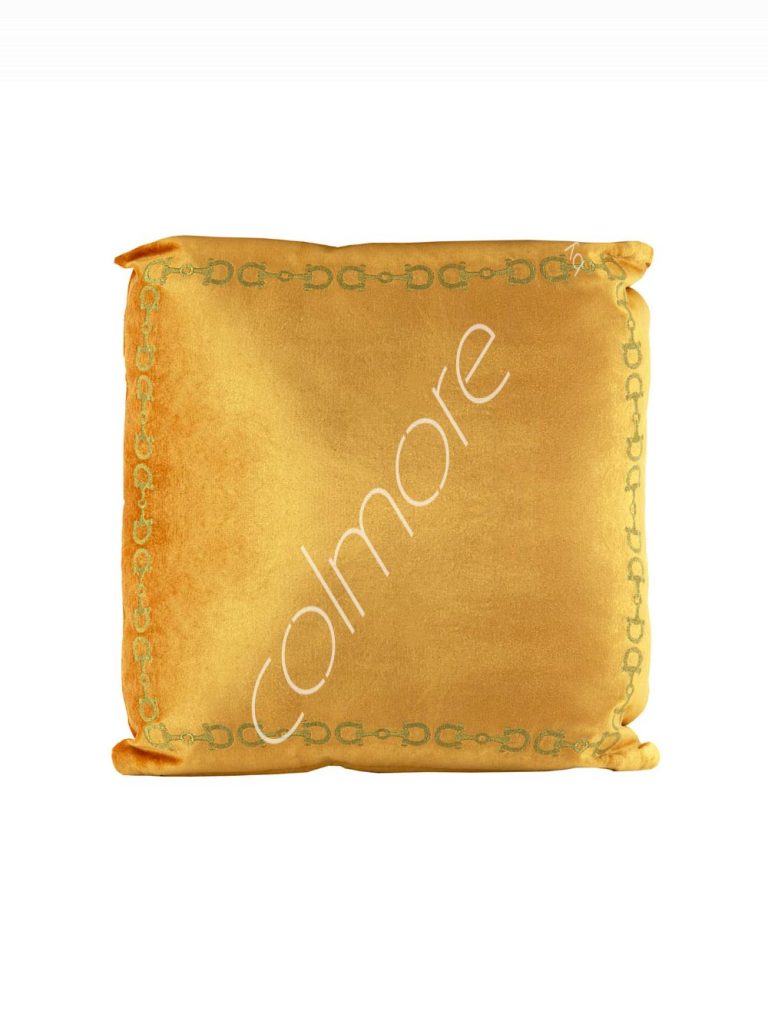 Cushion orange velvet wgolden embroidery 50x50