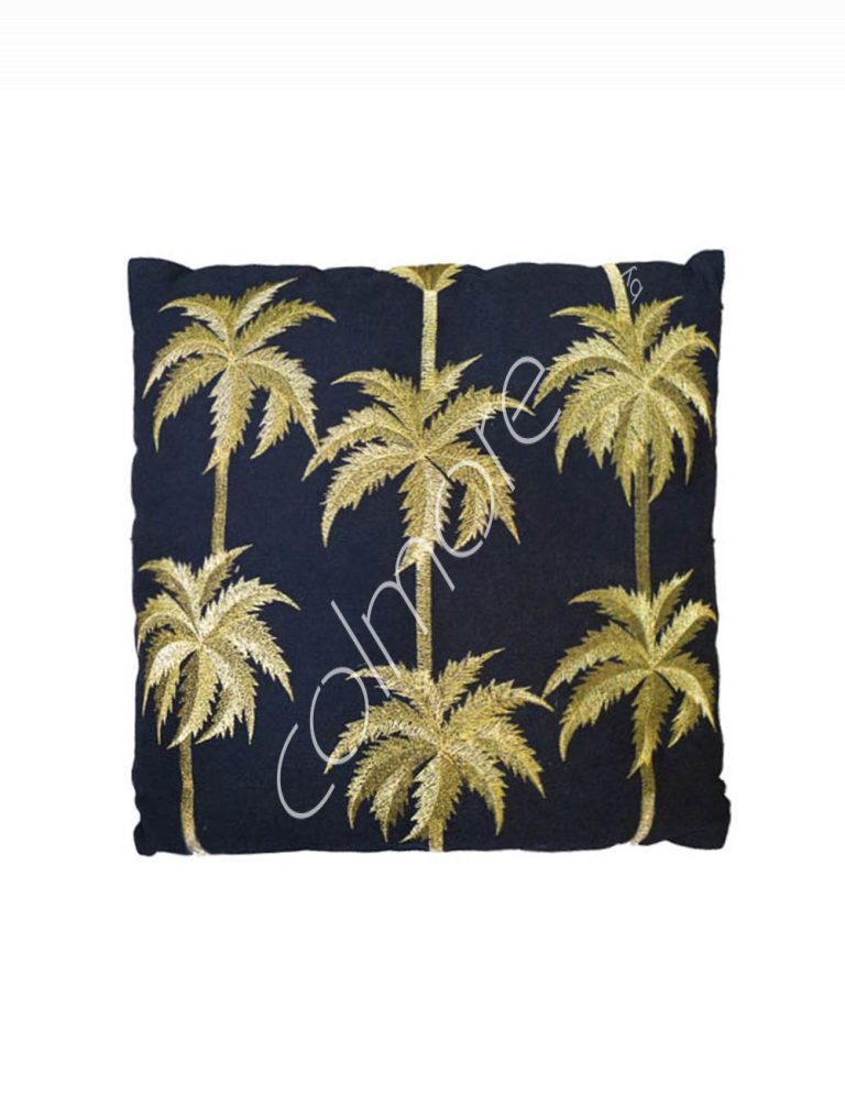 Cushion palmtrees blackgold CO 50x50